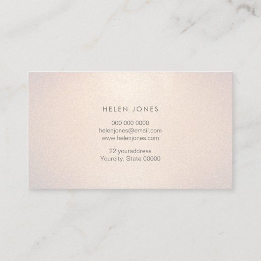 schoonheidsspecialiste faux glitter champagne visitekaartje (Achterkant)