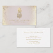 schoonheidsspecialiste FAUX gouden folie ananas Visitekaartje (Voorkant / Achterkant)