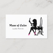 Schoonheidsspecialiste Roze en Zwarte Meisje Salon Klantenkaartje (Achterkant)