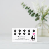 Schoonheidsspecialiste Roze en Zwarte Meisje Salon Klantenkaartje (Staand voorkant)