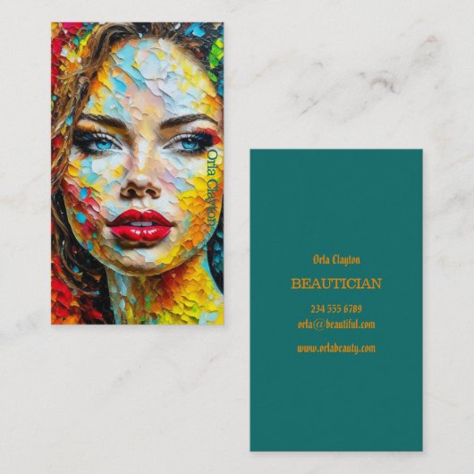 Schoonheidsspecialiste visitekaartje. Verbluffend  Visitekaartje (Voorkant / Achterkant)