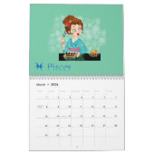 Schoonheidssymbolen voor zodiale tekens plus eleme kalender (Mar 2026)