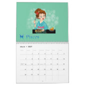 Schoonheidssymbolen voor zodiale tekens plus eleme kalender (Mar 2027)