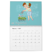 Schoonheidssymbolen voor zodiale tekens plus eleme kalender (Feb 2027)