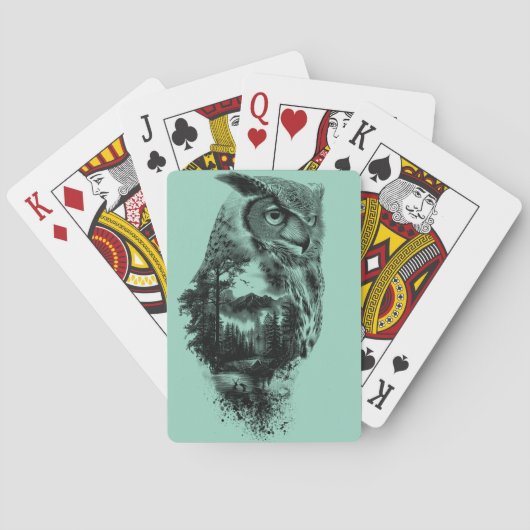 Schoonheidsuil in de bergen pokerkaarten (Achterkant)