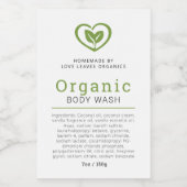 Schoonheidswaslabel groene bladeren logo of aangep wijn etiket (Enkel label)