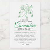 Schoonheidswaslabel komkommer logo of aangepast wijn etiket (Enkel label)