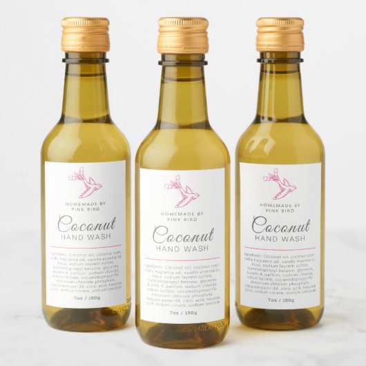 Schoonheidswaslabel vogel of logo wijn etiket (Flessen)