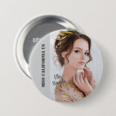 Schoonheidswedstrijd Knopspeld - Donkere Tekst Ronde Button 7,6 Cm (Voorkant /achterkant)