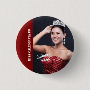 Schoonheidswedstrijd Knopspeld - Lichte Tekst Ronde Button 3,2 Cm