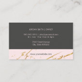 Schoonheidswinkel Roze Luxe Goud Marmer Visitekaartje (Achterkant)