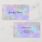 Schoonheidszaken Elegante Holografische Glitter Pa Visitekaartje (Voorkant / Achterkant)