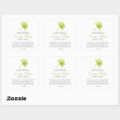 Schoonheidszeepetiket tropische palm logo of douan vierkante sticker (Vel)