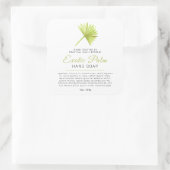 Schoonheidszeepetiket tropische palm logo of douan vierkante sticker (Tas)