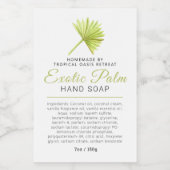 Schoonheidszeepetiket tropische palm logo of douan voedselcontainer etiket (Enkel label)