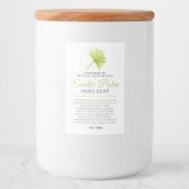 Schoonheidszeepetiket tropische palm logo of douan voedselcontainer etiket (Voorkant)