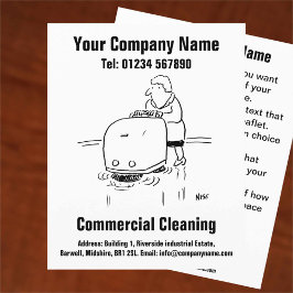Schoonmaak Cartoon Ontwerp Flyer voor Bedrijven