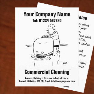 Schoonmaak Cartoon Ontwerp Flyer voor Bedrijven