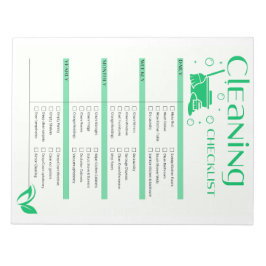 Schoonmaak Checklist, Chore chart, Huishoudelijke  Notitieblok