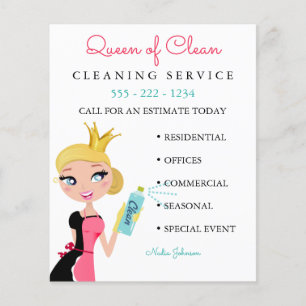 Schoonmaak Dienst Blond Karakter Kroon Flyer