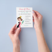 Schoonmaak Dienst Brunette Karakter Kroon Flyer (Hand)