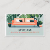 Schoonmaak Diensten Housekeeping Retro Chic Classy Visitekaartje (Voorkant)