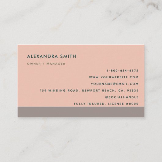 Schoonmaak Diensten Housekeeping Retro Pink Classy Visitekaartje (Achterkant)
