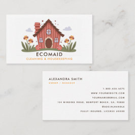 Schoonmaak Diensten Housekeeping Retro Schattige h Visitekaartje