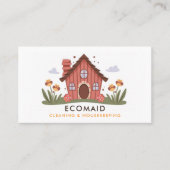 Schoonmaak Diensten Housekeeping Retro Schattige h Visitekaartje (Voorkant)