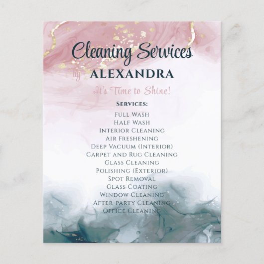 Schoonmaak Diensten Huishouding Aquarel Flyer (Voorkant)