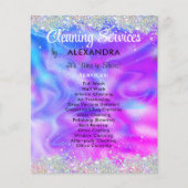 Schoonmaak Diensten Huishouding Holografisch Paars Flyer (Voorkant)