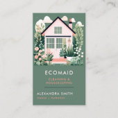 Schoonmaak Diensten Huishouding Scandi House Green Visitekaartje (Voorkant)