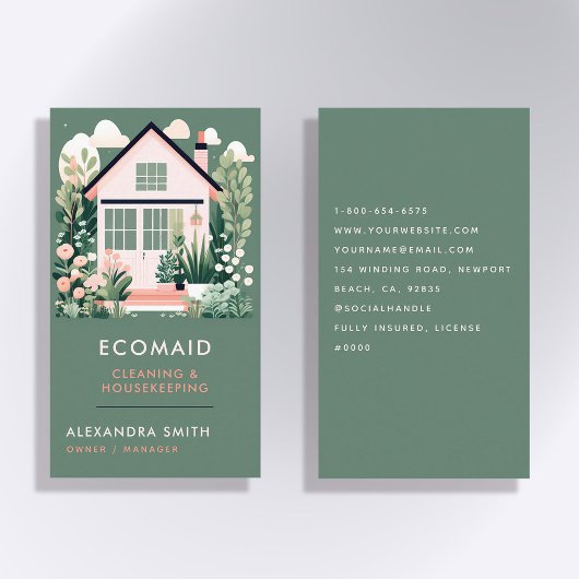 Schoonmaak Diensten Huishouding Scandi House Green Visitekaartje