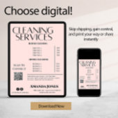 Schoonmaak Diensten Maid Prijs Pastel Roze Kaart