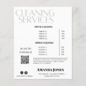 Schoonmaak Diensten Maid Prijs Zwart-wit Flyer (Voorkant)
