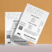 Schoonmaak Diensten Maid Prijs Zwart-wit Flyer