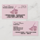 Schoonmaak Elegant Maid Janitorial roze mousserend Visitekaartje (Voorkant / Achterkant)
