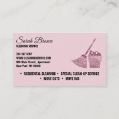 Schoonmaak Elegant Maid Janitorial roze mousserend Visitekaartje (Achterkant)