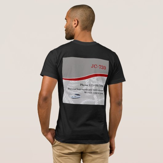 Schoonmaak en onderhoud van de boot  t-shirt (Achterkant volledig)