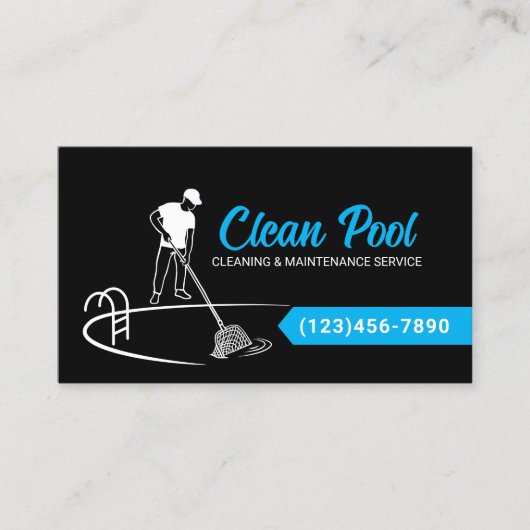 Schoonmaak en onderhoud van het zwembad visitekaartje (Voorkant)