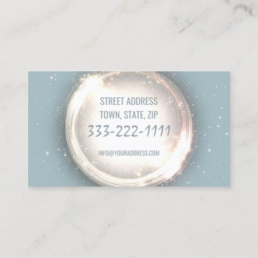 Schoonmaak Expert Service Glitter Circle Lichtblau Visitekaartje (Achterkant)
