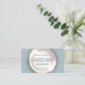 Schoonmaak Expert Service Glitter Circle Lichtblau Visitekaartje (Staand voorkant)