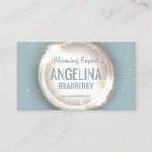 Schoonmaak Expert Service Glitter Circle Lichtblau Visitekaartje (Voorkant)