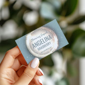 Schoonmaak Expert Service Glitter Circle Lichtblau Visitekaartje