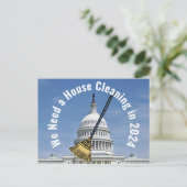 Schoonmaak Huis 2024 Verkiezing Briefkaart (Staand voorkant)