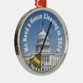 Schoonmaak Huis 2024 Verkiezing Metalen Ornament (Rechts)