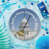 Schoonmaak Huis 2024 Verkiezing Papieren Bordje (Feest)