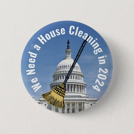 Schoonmaak Huis 2024 Verkiezing Ronde Button 5,7 Cm