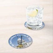 Schoonmaak Huis 2024 Verkiezing Ronde Kartonnen Onderzetter (Insitu)