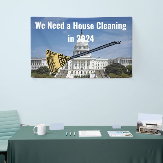 Schoonmaak Huis 2024 Verkiezing Spandoek (Beurs)